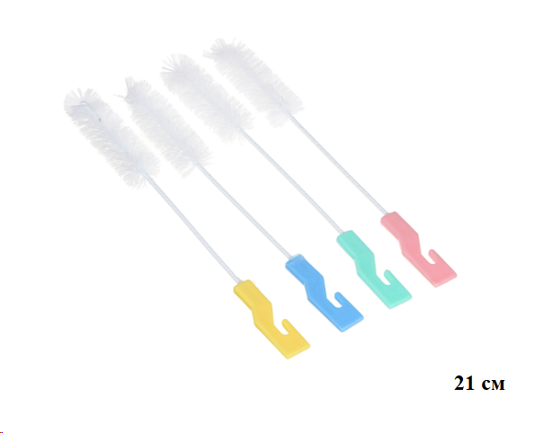 Ершик для мытья бутылок 21 см / 441-020 /уп 10/ микс