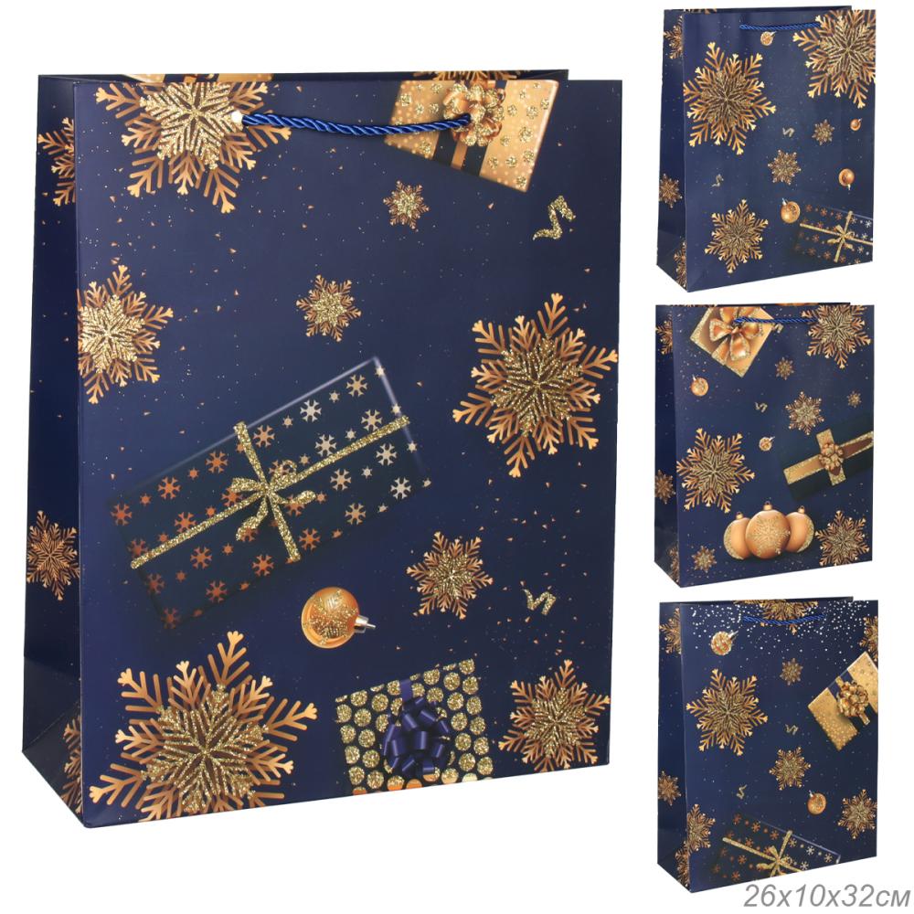 Пакет подарочный 26х32х10 / 5643-M /уп 12/480/Новый год