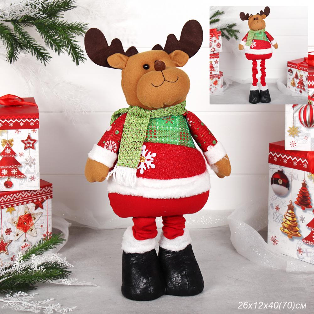 Новогоднее украшение Олень на телескопических ножках 40/70см / HS2022 /уп 36/