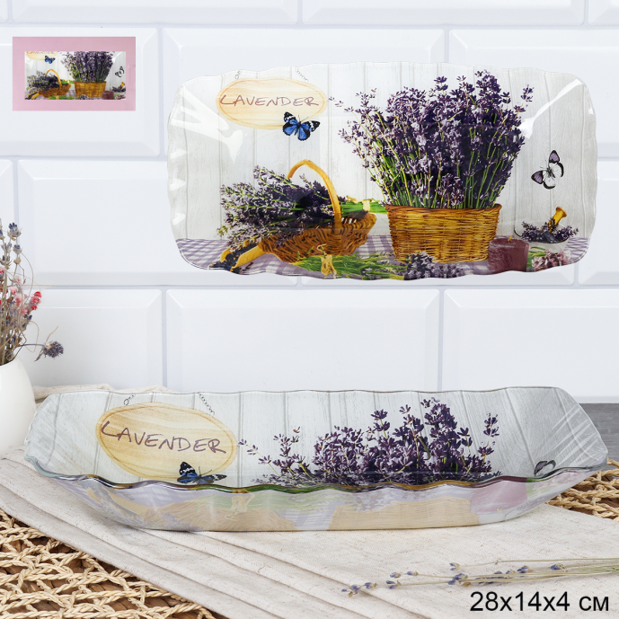 Блюдо для слоеных салатов 28 см / S440611W W030 GREY Лаванда /уп 6/36/ цветная коробка / 671559