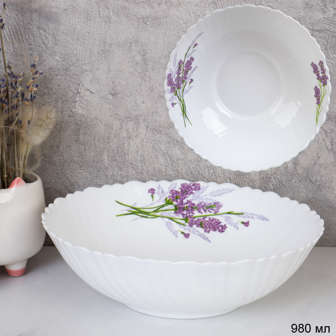 Тарелка глубокая суповая 980 мл 200 мм / TW-80XN (7131-3) /уп 32/ Букет лаванды/734517