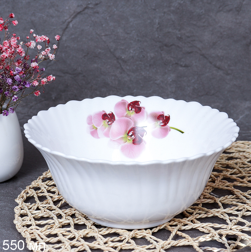 Салатник 550 мл 155 мм тарелка глубокая / LHKW60 (18141) /уп 6/48/ Орхидея