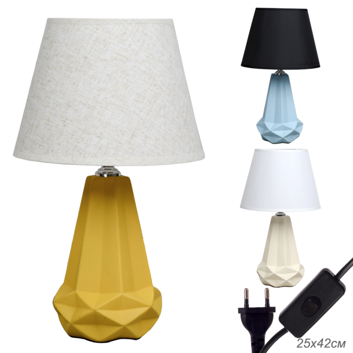 Светильник настольный 42 см желтый + бежевый абажур / YM220333 /уп 16/713811