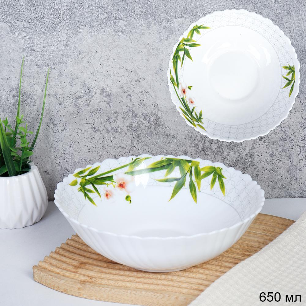 Салатник 650 мл 175 мм тарелка глубокая / TW-70 (6773) /уп 48/ Бамбук с орхидеей