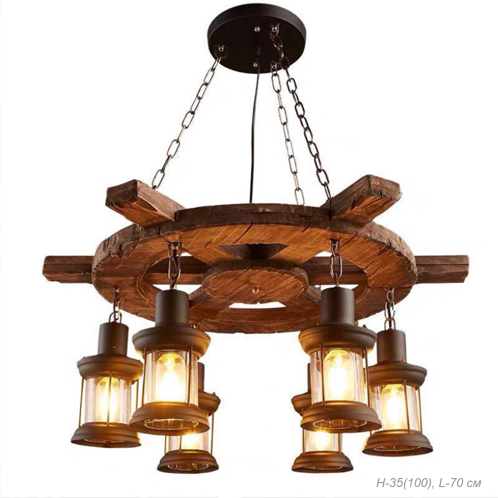 Люстра подвесная 6 ламп (50*100*68 см), Е27 / Rg10 / уп 1