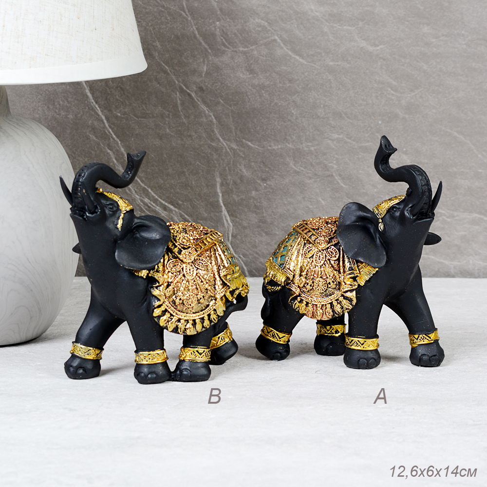 Статуэтка Слон 12,6x6x14см / 202134-2 /уп 72/
