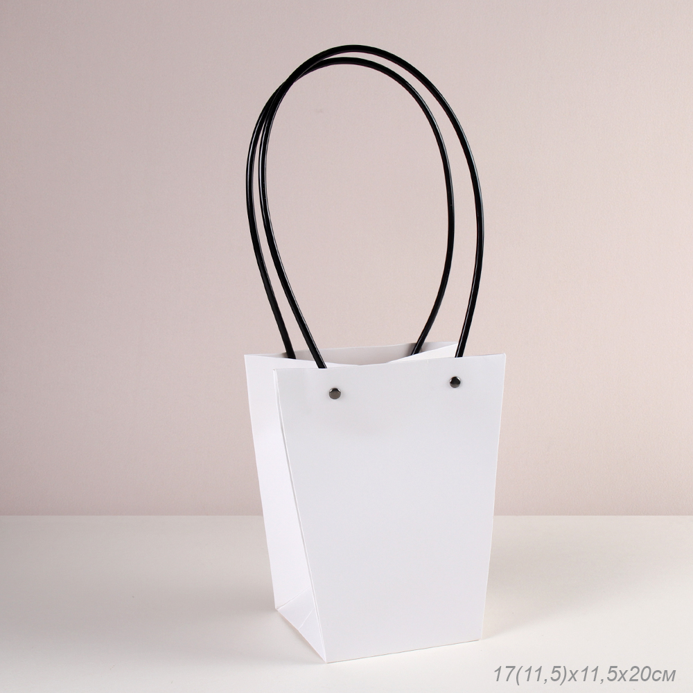 Пакет подарочный для цветов трапеция 20х17х11,5х11,5 / 904-1 /уп 10/300/белый