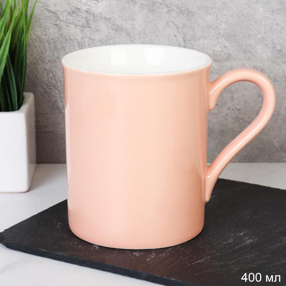 Кружка 400 мл Классика Пастель / PL-044 /уп 48/ Персиковая/ ПРОМО АКЦИЯ
