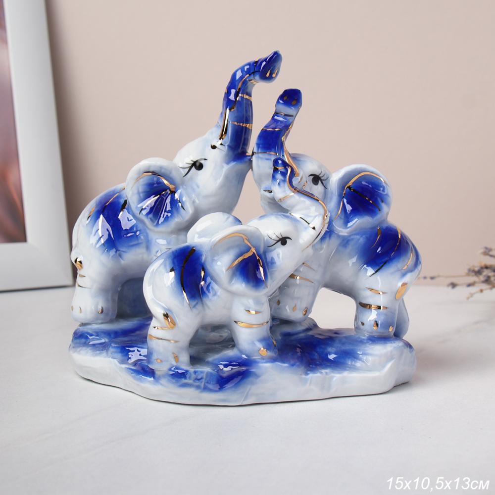 Статуэтка Слоны 13х15 см / W084 /уп 36/