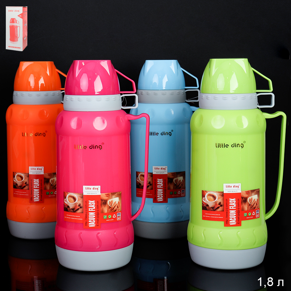 Термос 1,8 л со стеклянной колбой / 160 /уп 12/ 2 кружки в комплекте/ без упаковки