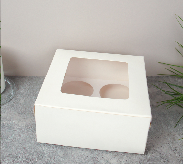 Коробка подарочная складная Белый 16x16x9 см / QR1616 /уп 12/600/ 689433 Капкейк
