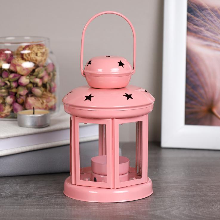 Подсвечник 15 см РОЗОВЫЙ / WL-732 /уп 12/48/729502