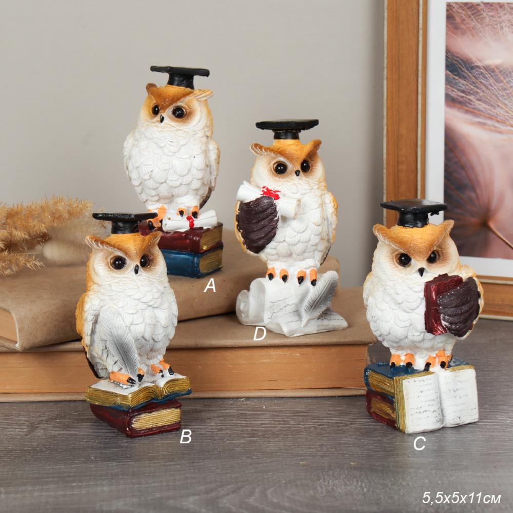 Фигурка Сова на книге 11 см / 6096 /уп 192/