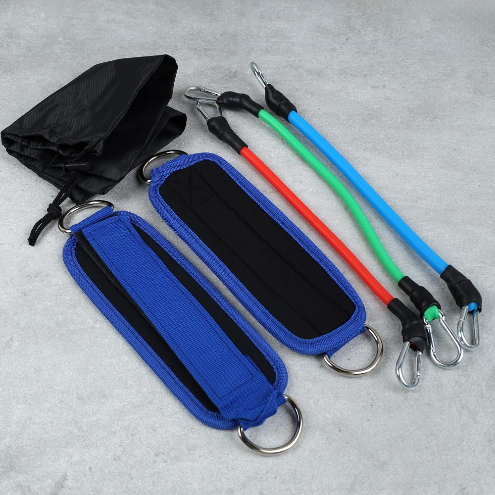 Набор для силовых упражнений Woohooo Tension / WES3-BBB / манжеты+ эспандеры 4.5 кг, 9 кг, 13.6 + чехол / синий