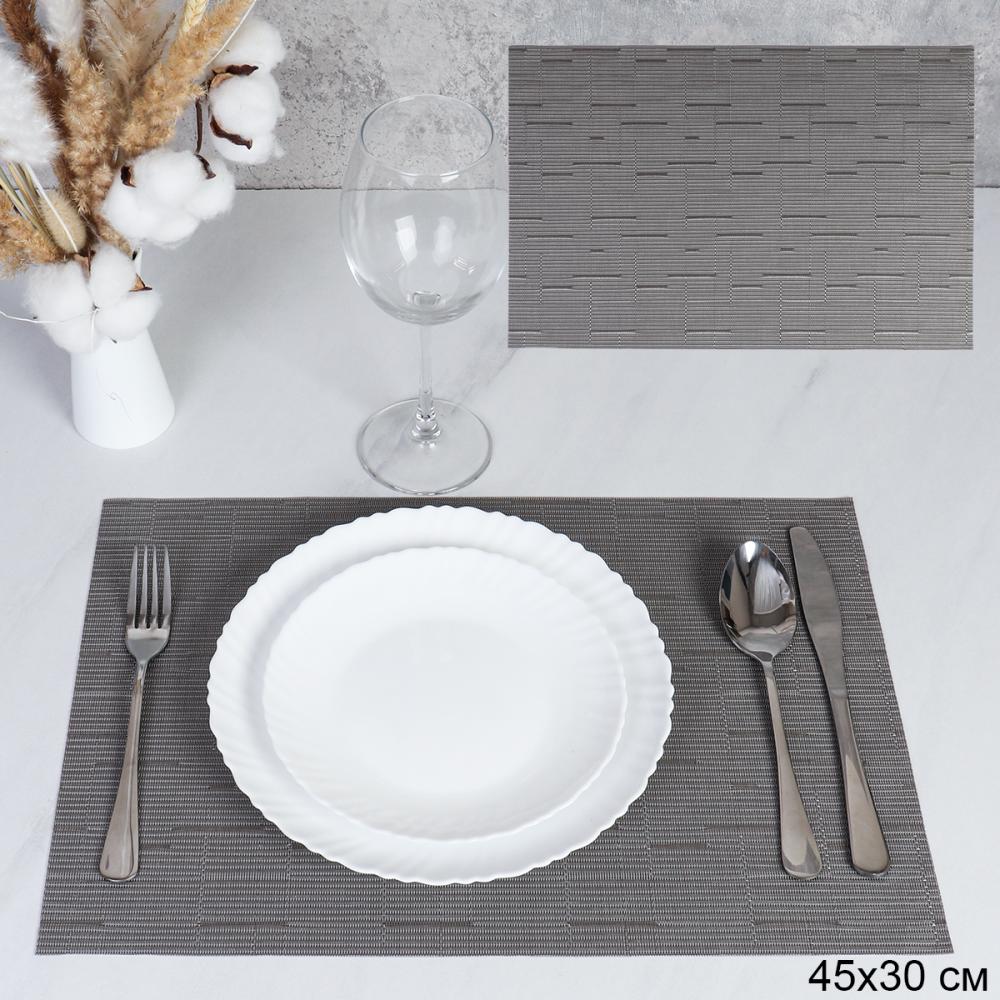 Салфетка для сервировки стола ПОЛОСЫ 30х45 см ШТУЧНО / P3 /уп 10/300/светло-серая