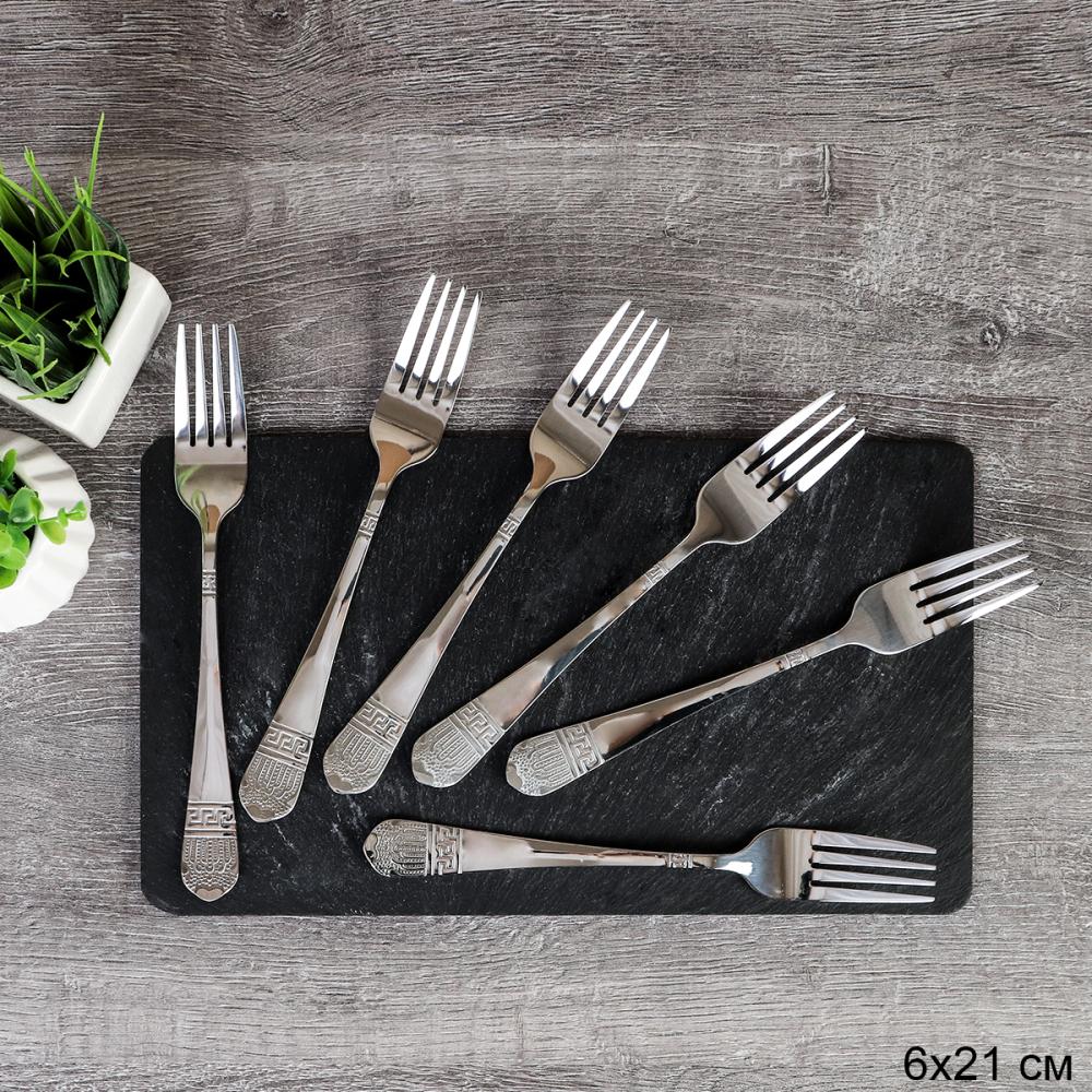Вилка столовая 6 штук Серебро Рубенс Глянец / MJ3162 /уп 100/410/