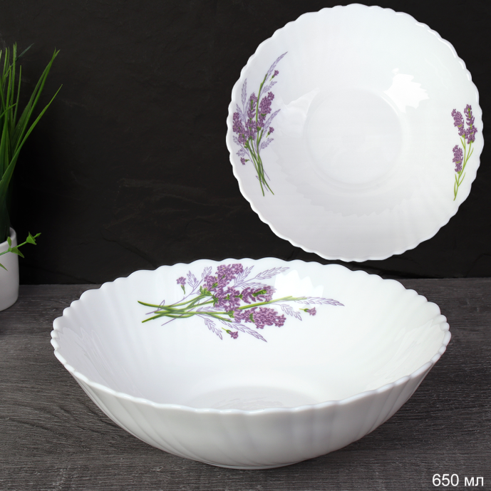 Тарелка глубокая суповая 650 мл 175 мм / TW-70 (7131-3) /уп 48/ Букет лаванды 721997
