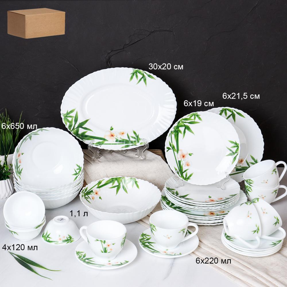 Столовый набор 36 предметов / GRAY 36/GB220 (6773) /уп 2/ Бамбук с орхидеей