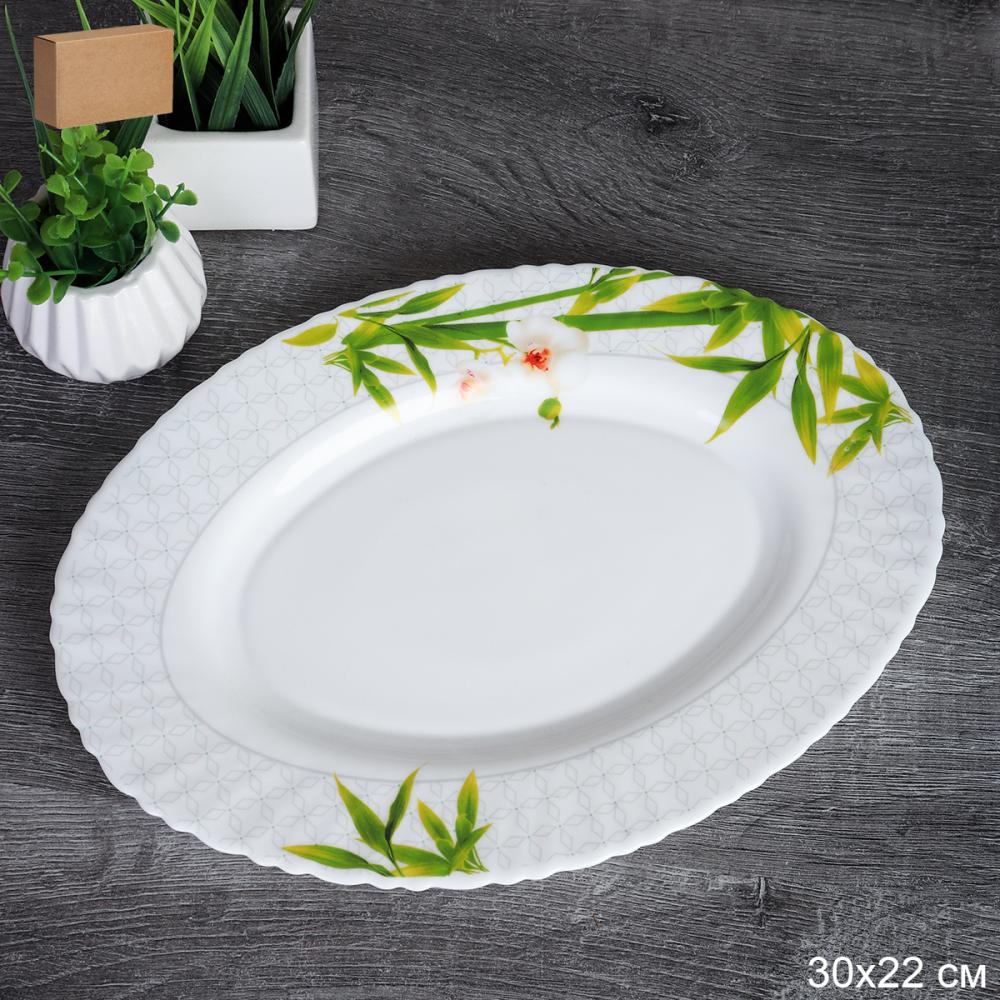 Блюдо овальное 300 мм /46/758578504045120/ GB220 (6773) /уп 1/ Бамбук с орхидеей