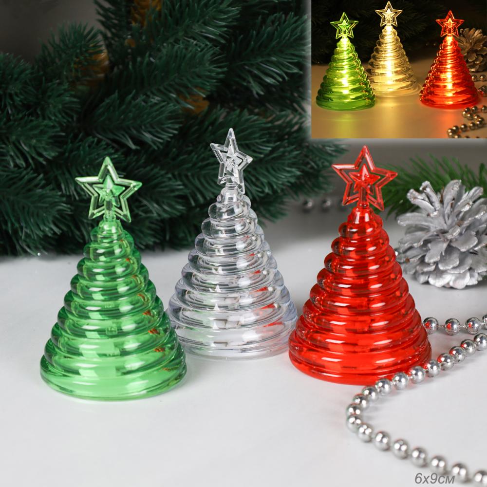 Свеча светодиодная 9 см Елка / VFR-121 /уп 360/новогодняя