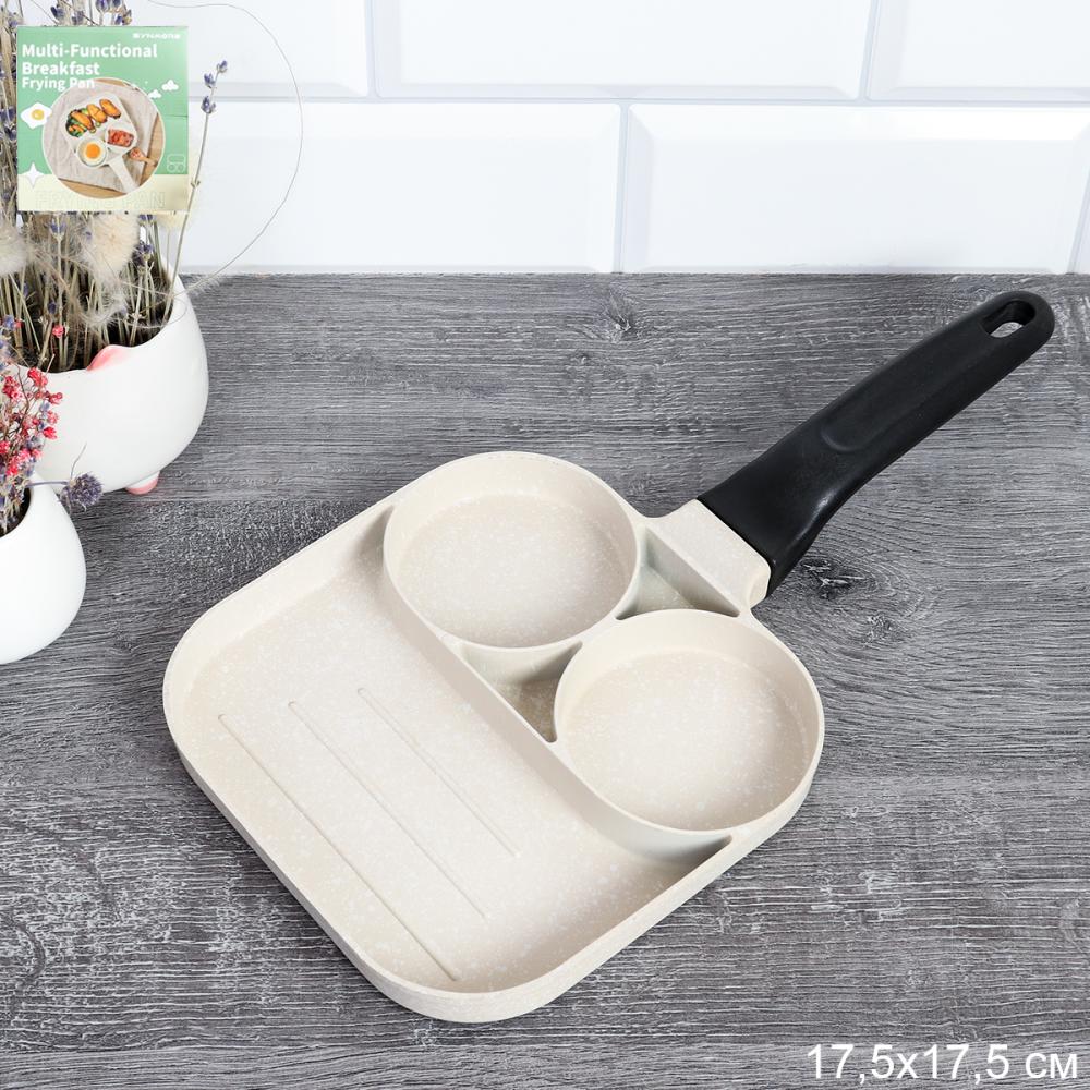 Сковорода для завтрака 17,5x17,5 см / RSD-55 /уп 24/ антипригар гранит Бакелит/ 0,39