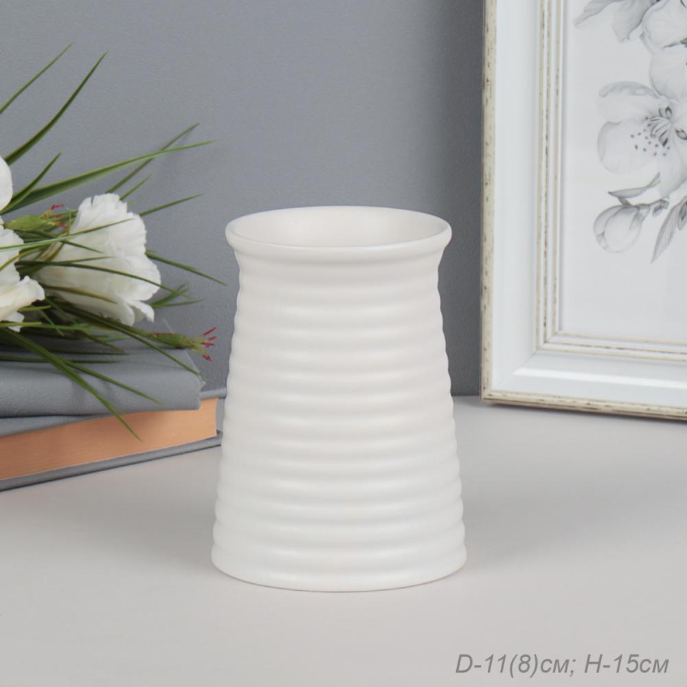 Ваза 15 см / 7761W /уп 6/36/белая*