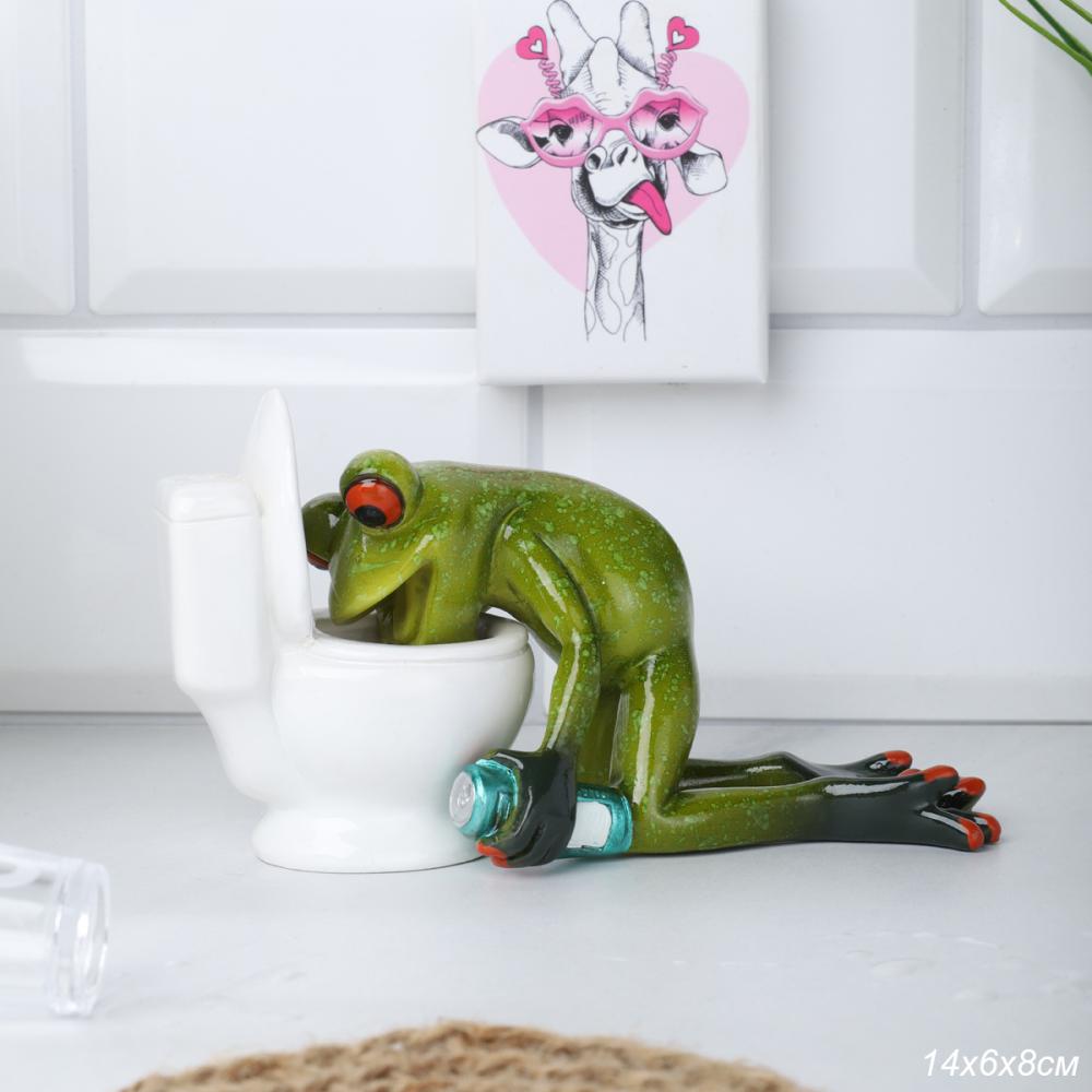 Фигурка Лягушка над унитазом 14х6х8 см / YX49050 /уп 24/