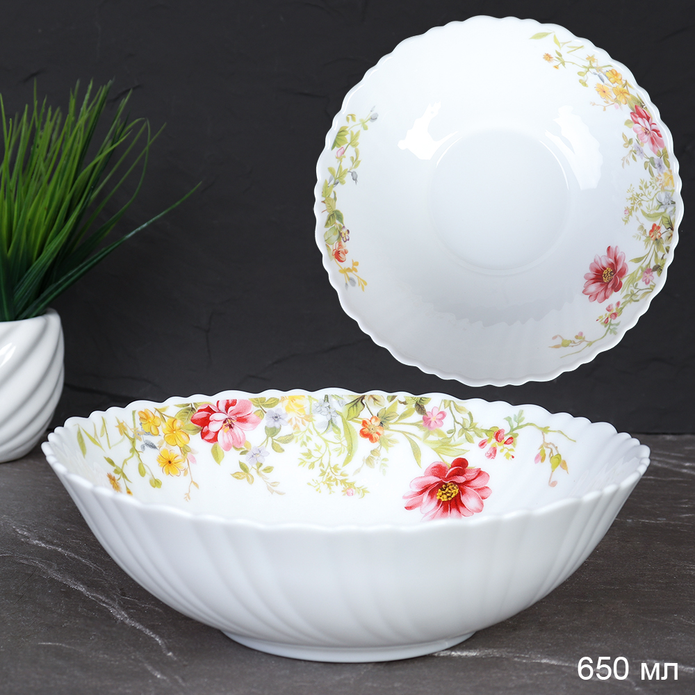 Салатник 650 мл 175 мм тарелка глубокая / TW-70 (7133) /уп 48/ Весенняя