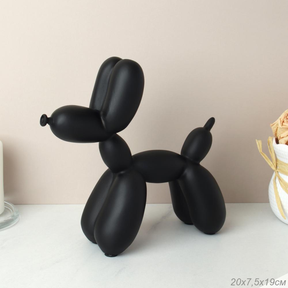 Статуэтка Собака 20х19 см шариковая / A26-Q1923D /уп 18/черная