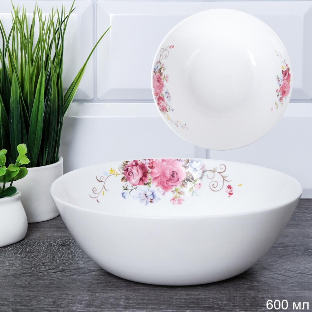 Салатник 630 мл 155 мм Дэй тарелка глубокая / FLGW60/FLMLTW60(19010) /уп 72/ Розовая композиция