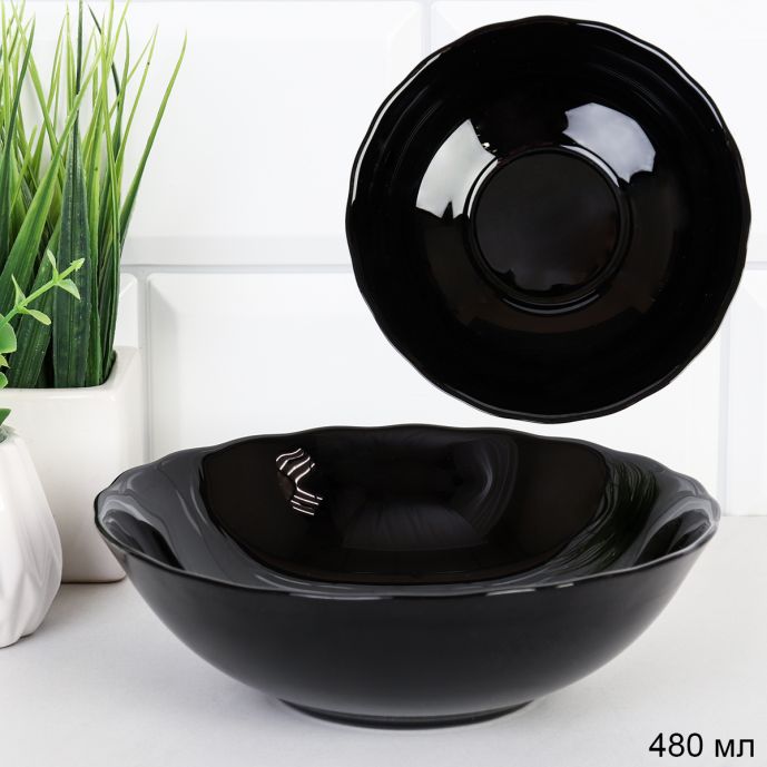 Тарелка глубокая суповая 480 мл Классика Черная / B-LHBW60 /уп 6/72/ 732090