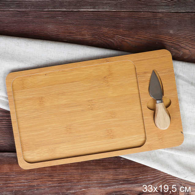 Доска сервировочная для сыра 20х33 см АКЦИЯ / WE-502 /уп 48/ дерево