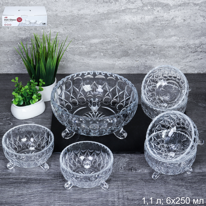 Салатник 7 предметов набор 1100 мл 6х250 мл / DLDSTG25/L7 /уп 6/