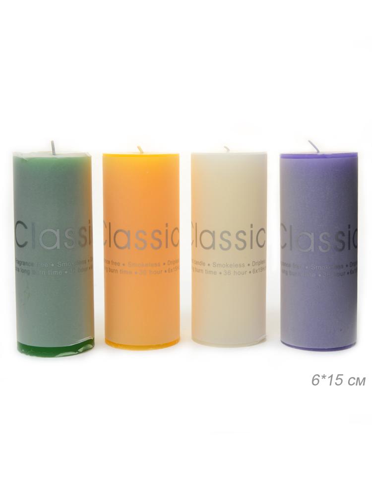 Свеча столбик арома 6х15 см / ZD-013 /уп 70/ (ОРАНЖЕВЫЙ)