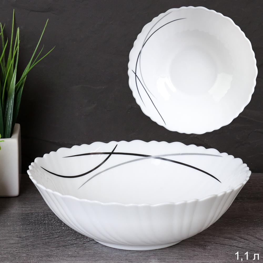 Салатник 1100 мл 200 мм / TW-80XN (7267-2) /уп 32/ Полосы классика