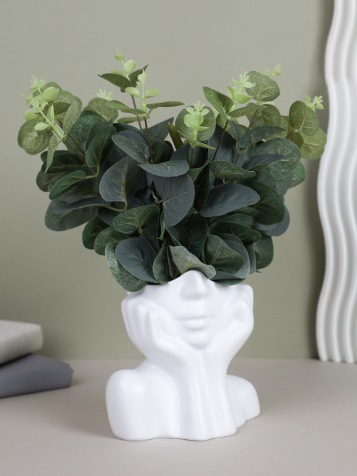 Кашпо Лицо 13 см белая / DG-004 /уп 48/749196