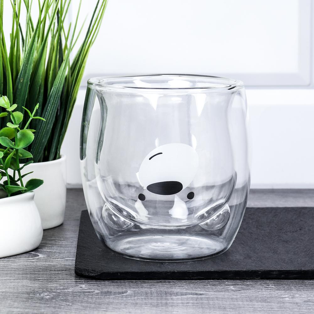 Стакан 300 мл с двойными стенками Мишка / LCWB6005 /уп 100/