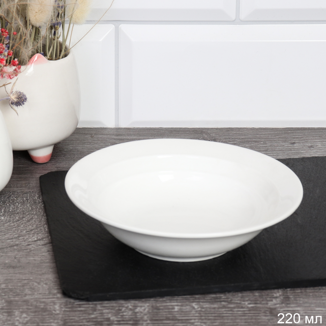 Салатник 220 мл / AD-118 /уп 124/ белый  734368
