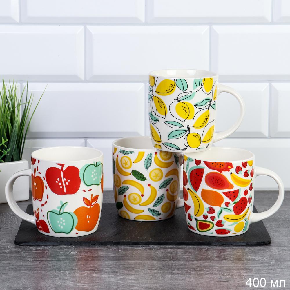 Кружка 400 мл Фрукты / Q113 /уп 72/