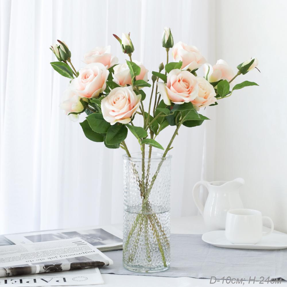 Ваза для цветов 24 см / WRD-112/1 /уп 24/ прозрачная без инд/уп