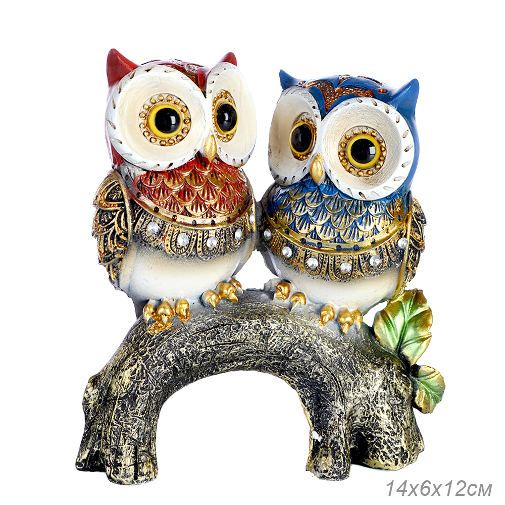 Фигурка Сова на ветке 14х6х12 см / 202033 /уп 36/*