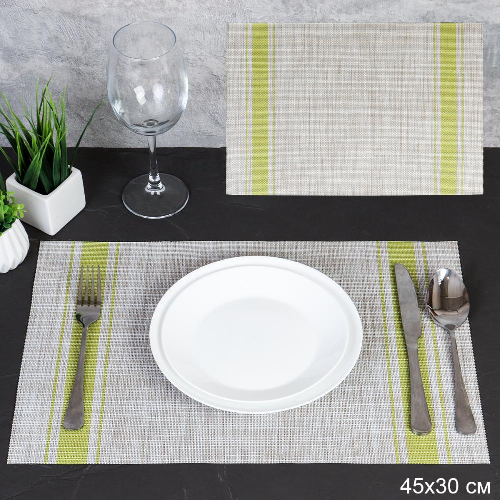 Салфетка для стола Тканое полотно ШТУЧНО / L-694 /уп.6/300/ Зеленый