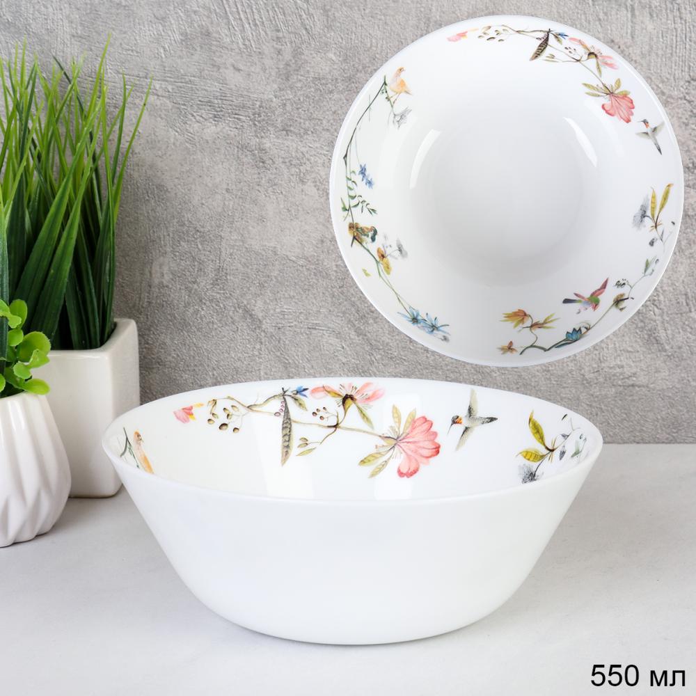 Салатник 550 мл 155 мм ЕВРО тарелка глубокая / LGW-60 (7008) /уп 6/72/ Райский сад