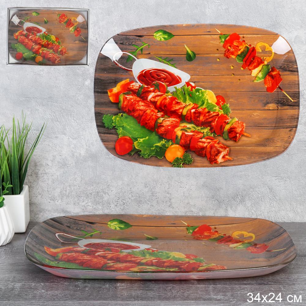 Блюдо прямоугольное глубокое 34х24 см / S445014C - Y185-3 /уп 12/