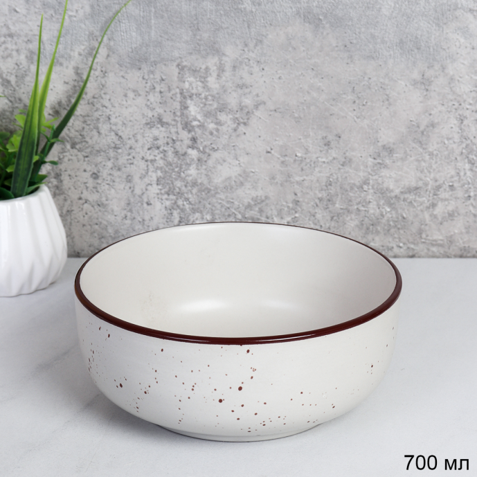 Тарелка глубокая суповая 750 мл 152 мм / 1500-6 /уп 36/ Ручная работа Точки