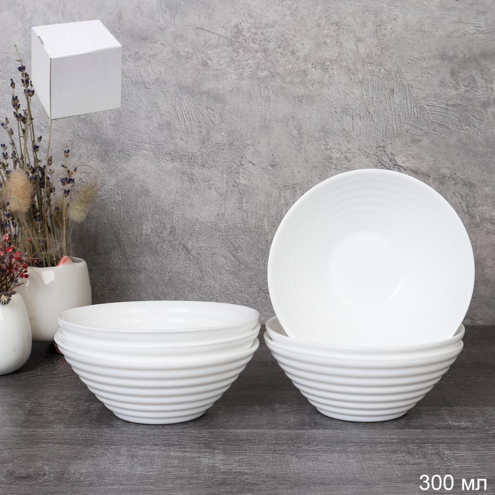 Набор салатников 6 штук 300 мл 127 мм Риф белый / FLWENW50 (WHITE) /уп 12/