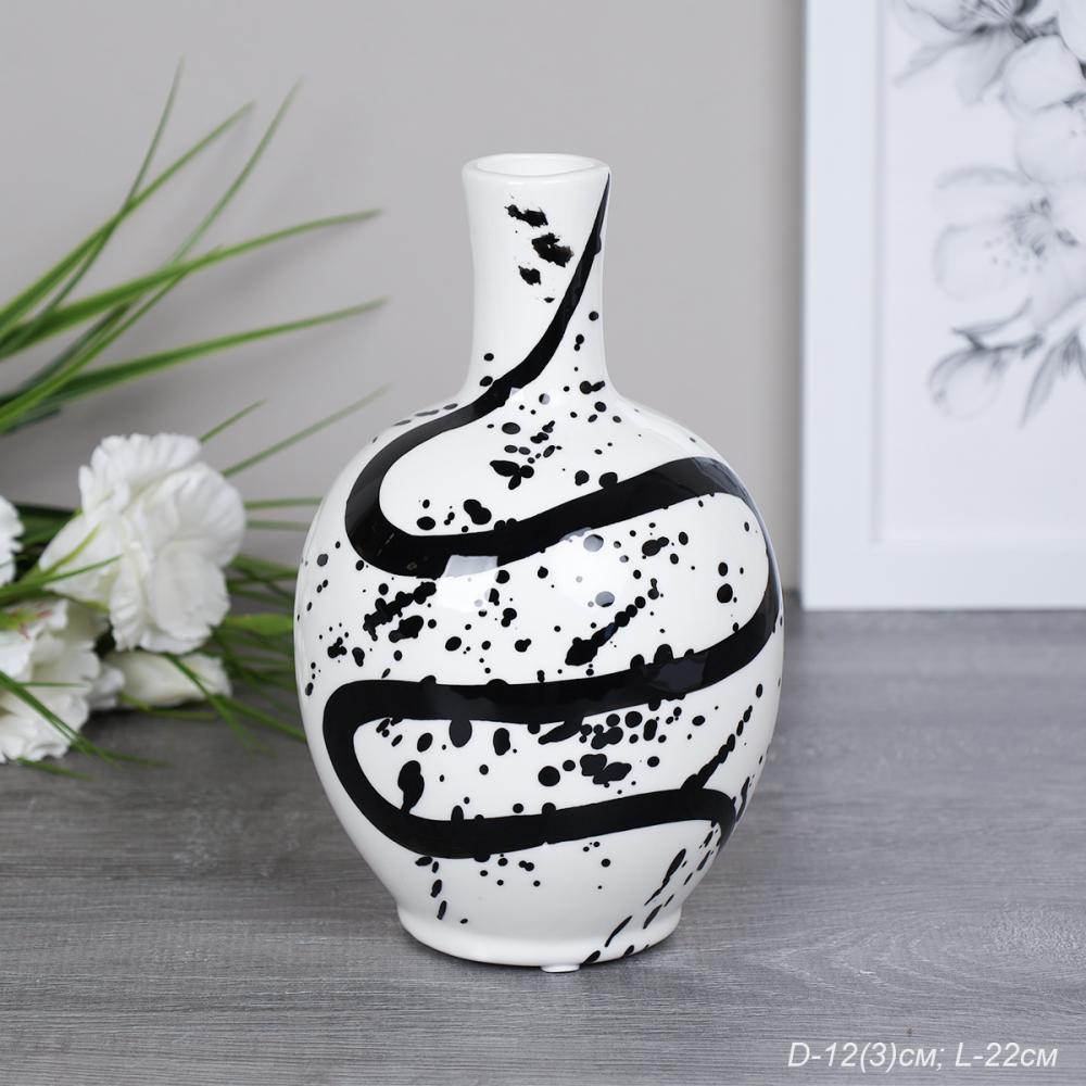 Ваза 22 см / 33F075-2 /уп 12/ручная роспись