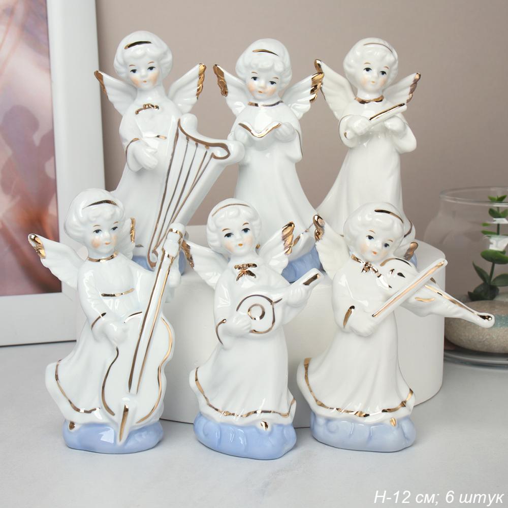 Фигурка Ангел набор 6 штук 12 см / A382 /уп 12/