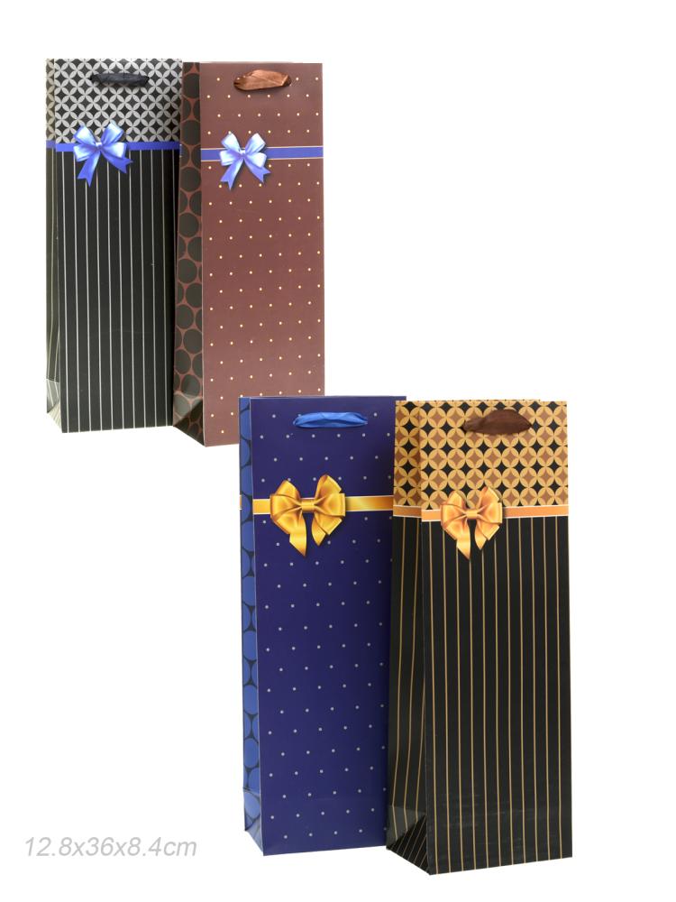 Пакет подарочный 12,8x36x8,4 / 24083 /уп 12/960/под бутылку