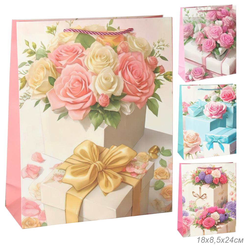 Пакет подарочный 24х18х8,5 / 5163-1 /уп 12/720/ микс